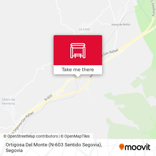 Ortigosa Del Monte (N-603 Sentido Segovia) map