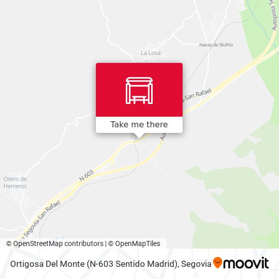 Ortigosa Del Monte (N-603 Sentido Madrid) map