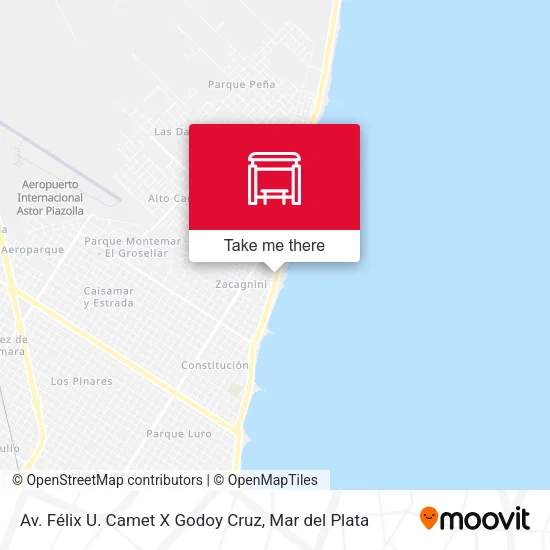 Av. Félix U. Camet X Godoy Cruz map