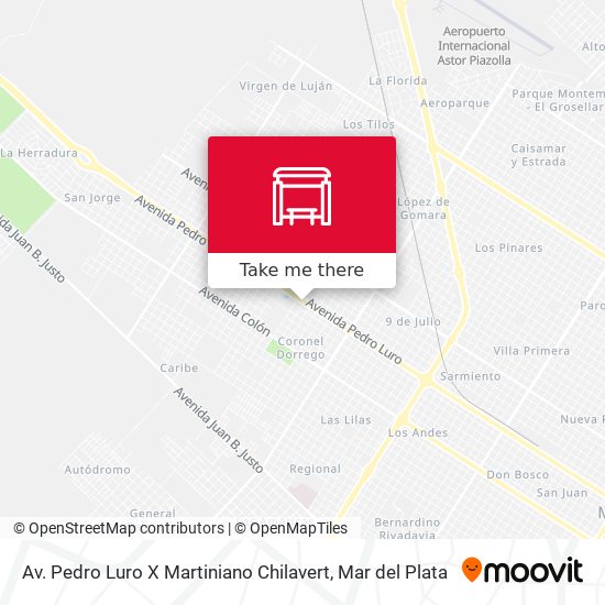Av. Pedro Luro X Martiniano Chilavert map