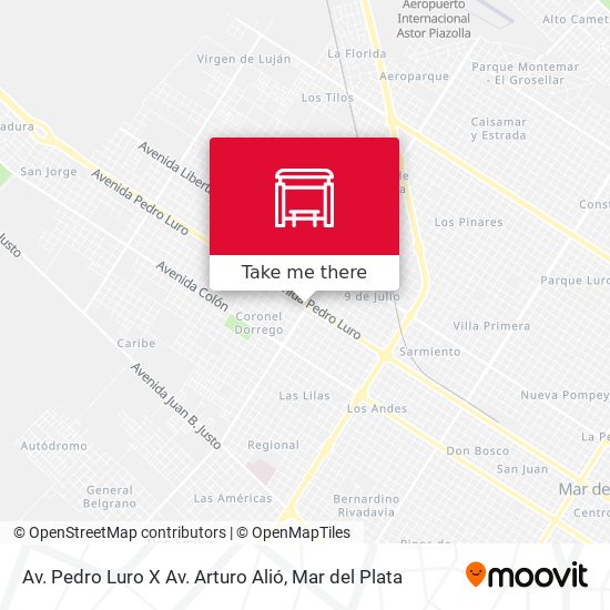 Av. Pedro Luro X Av. Arturo Alió map