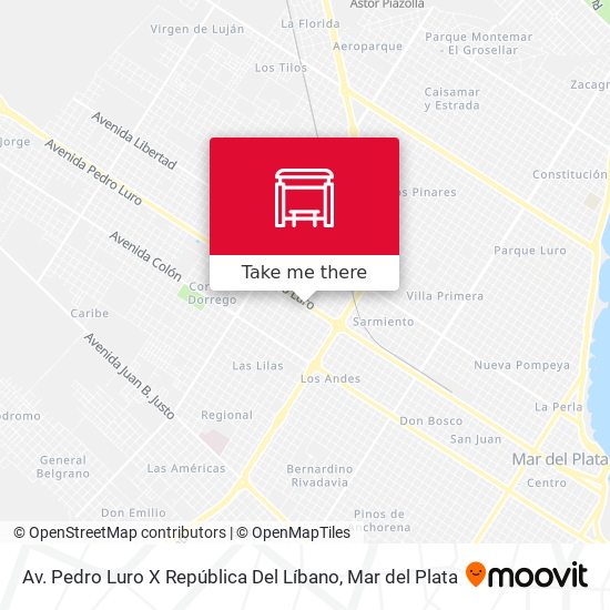 Av. Pedro Luro X República Del Líbano map