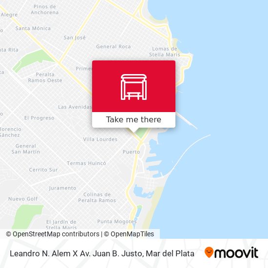 Mapa de Leandro N. Alem X Av. Juan B. Justo