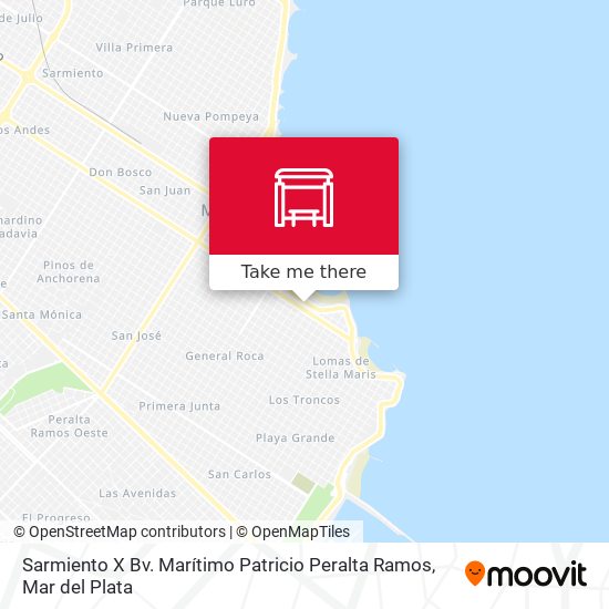 Sarmiento X Bv. Marítimo Patricio Peralta Ramos map