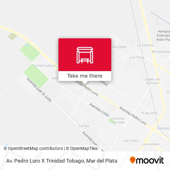 Av. Pedro Luro X Trinidad Tobago map