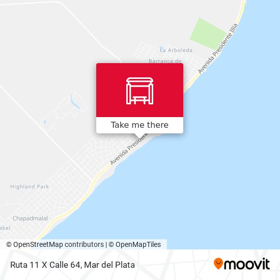 Ruta 11 X Calle 64 map