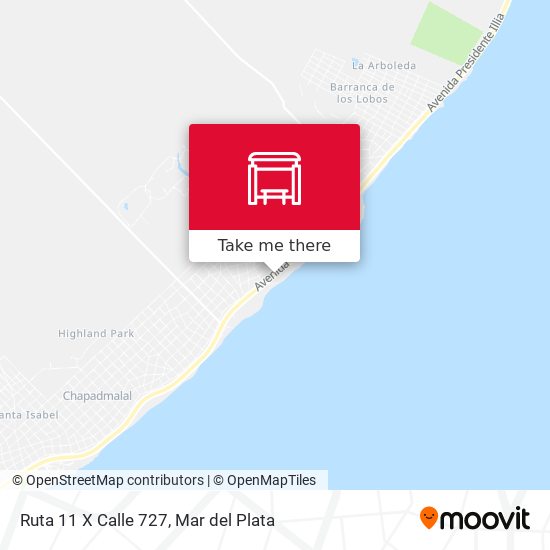 Mapa de Ruta 11 X Calle 727
