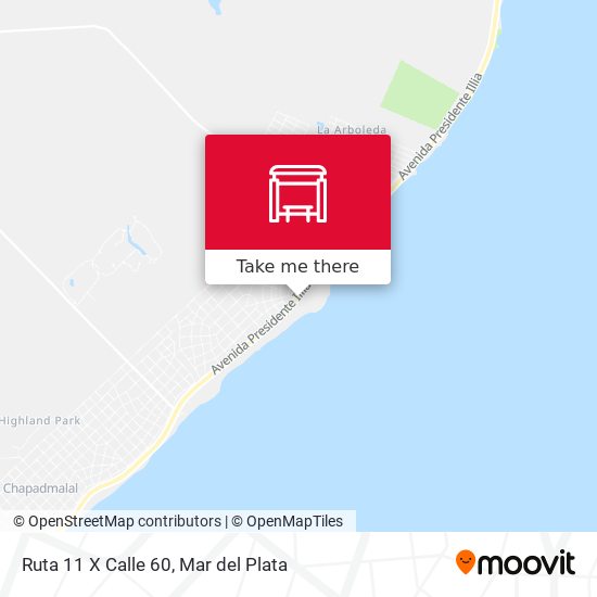 Ruta 11 X Calle 60 map