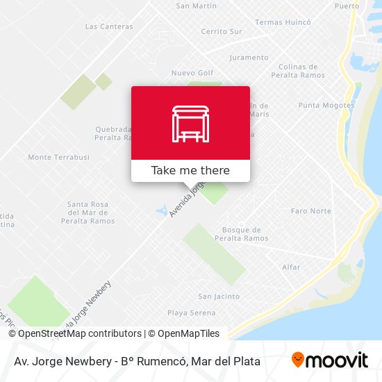 Av. Jorge Newbery - Bº Rumencó map