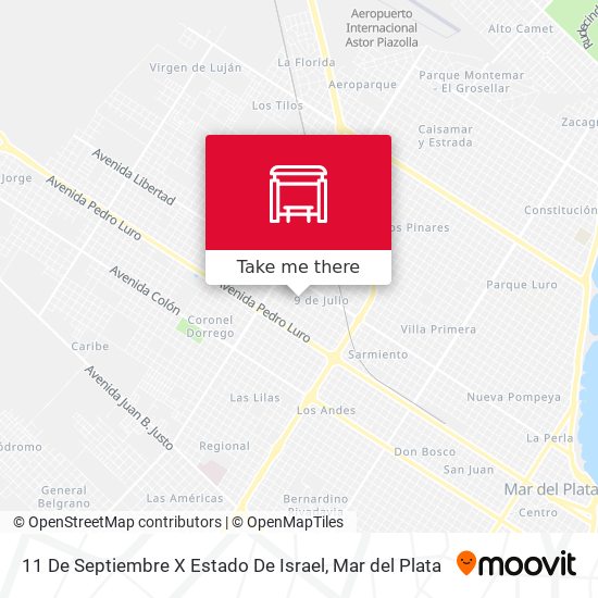 11 De Septiembre X Estado De Israel map