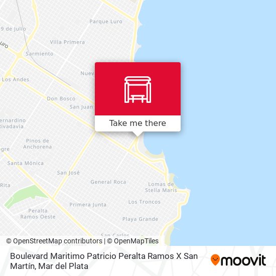 Mapa de Boulevard Maritimo Patricio Peralta Ramos X San Martín