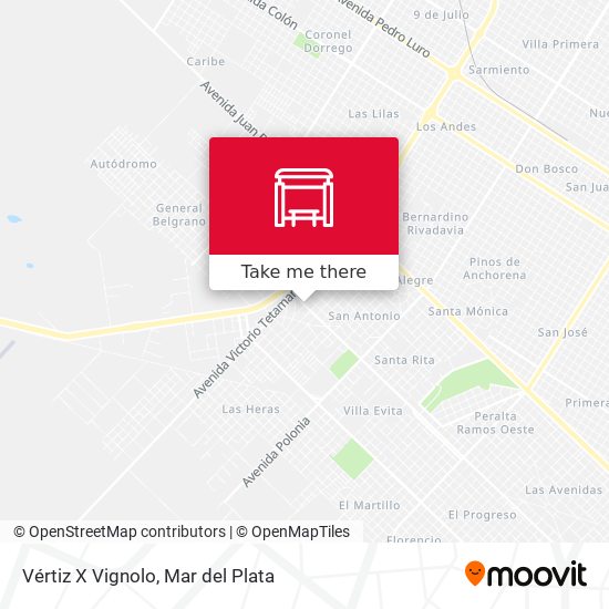 Vértiz X Vignolo map