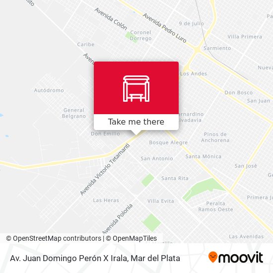 Av. Juan Domingo Perón X Irala map