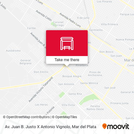 Mapa de Av. Juan B. Justo X Antonio Vignolo