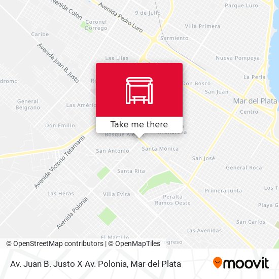 Mapa de Av. Juan B. Justo X Av. Polonia