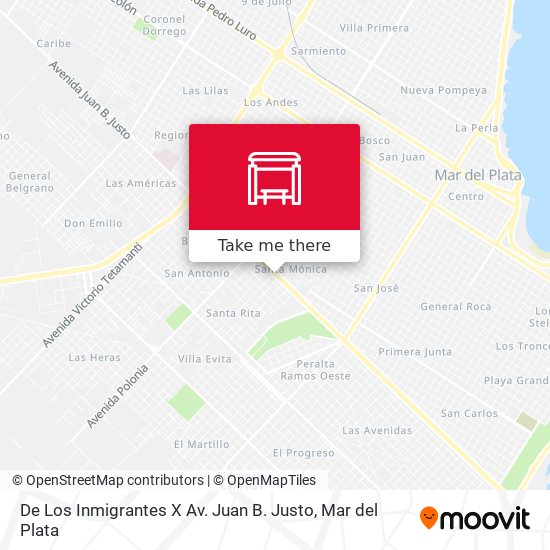 Mapa de De Los Inmigrantes X Av. Juan B. Justo