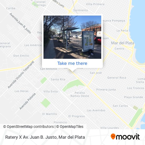 Ratery X Av. Juan B. Justo map