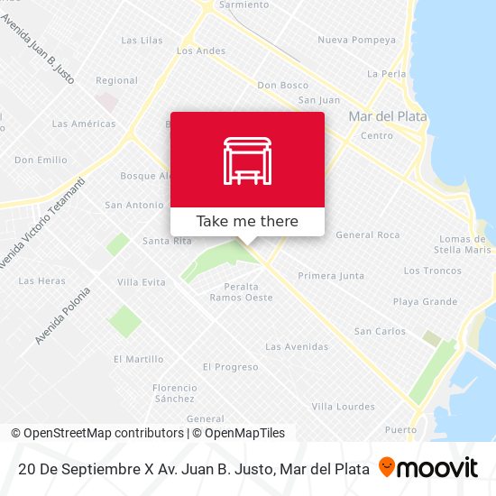 20 De Septiembre X Av. Juan B. Justo map