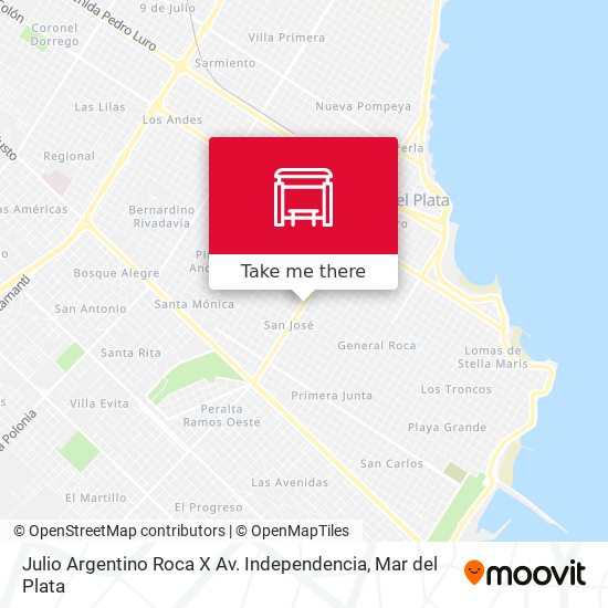 Mapa de Julio Argentino Roca X Av. Independencia