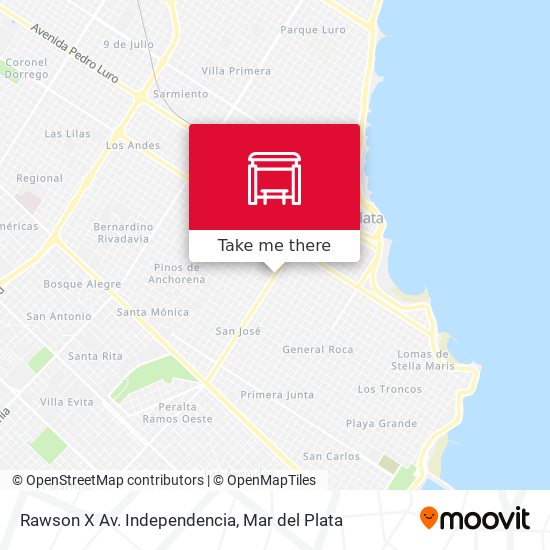 Mapa de Rawson X Av. Independencia
