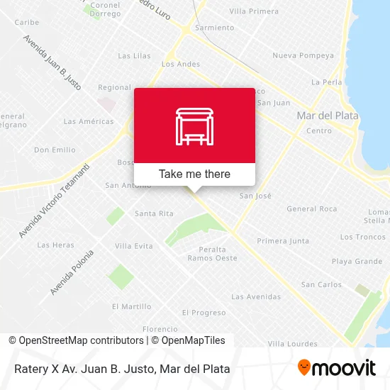 Ratery X Av. Juan B. Justo map