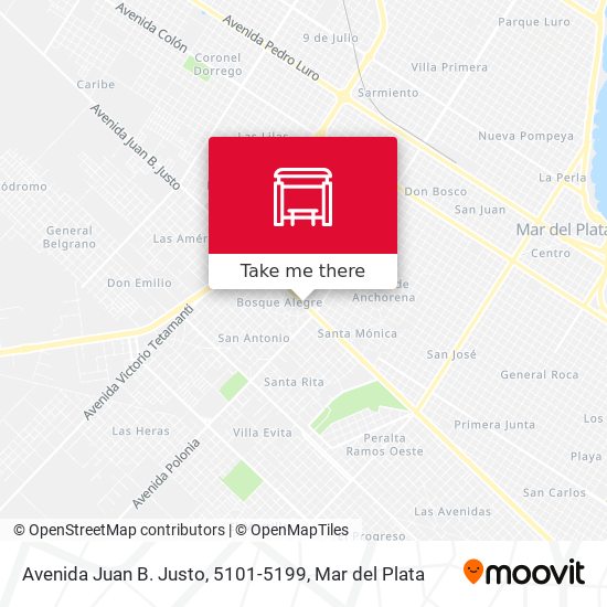 Mapa de Avenida Juan B. Justo, 5101-5199