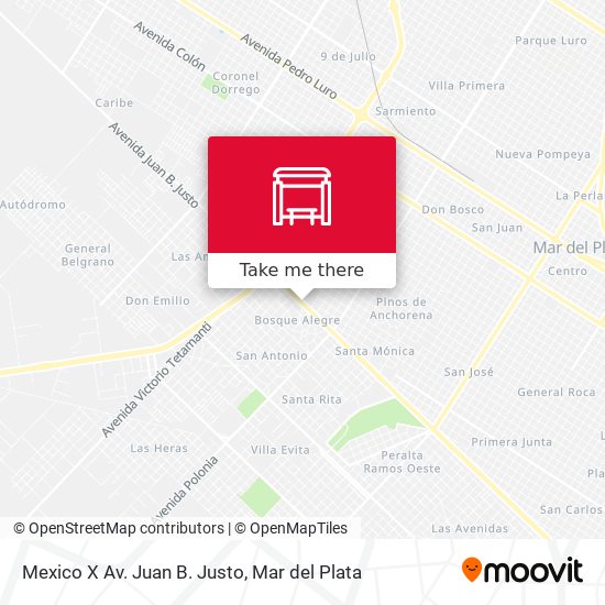 Mexico X Av. Juan B. Justo map