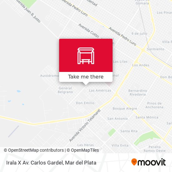 Irala X Av. Carlos Gardel map