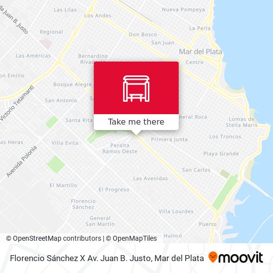 Mapa de Florencio Sánchez X Av. Juan B. Justo