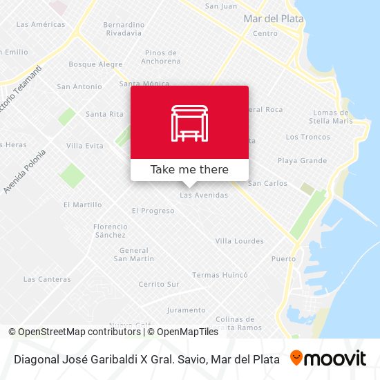 Diagonal José Garibaldi X Gral. Savio map