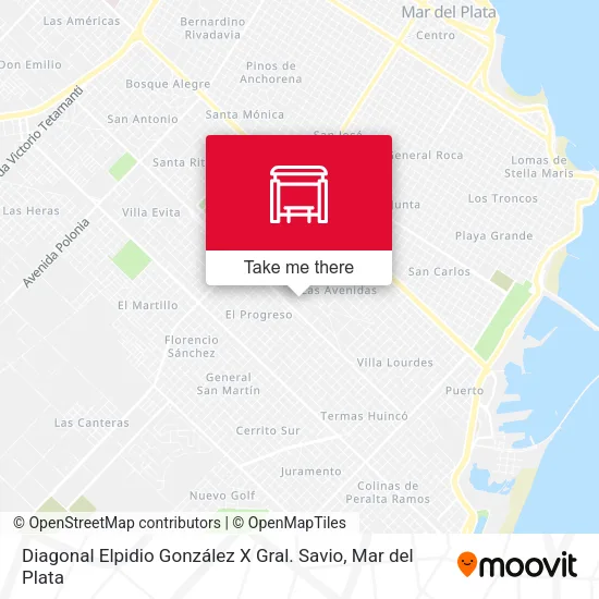 Diagonal Elpidio González X Gral. Savio map