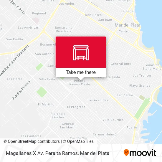 Magallanes X Av. Peralta Ramos map
