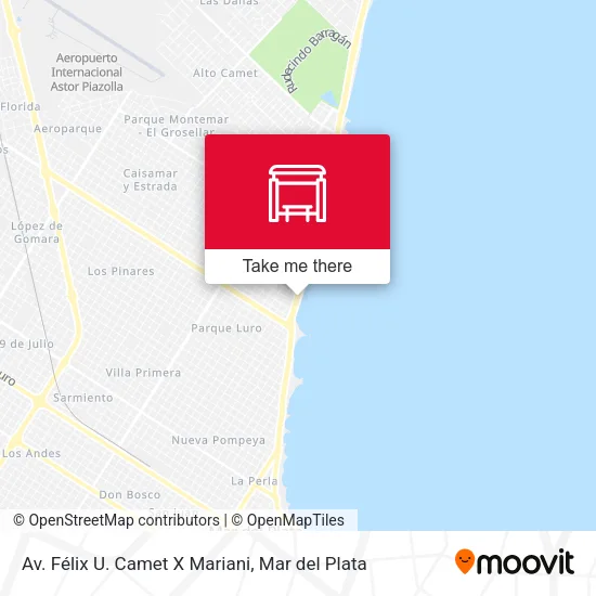 Av. Félix U. Camet X Mariani map