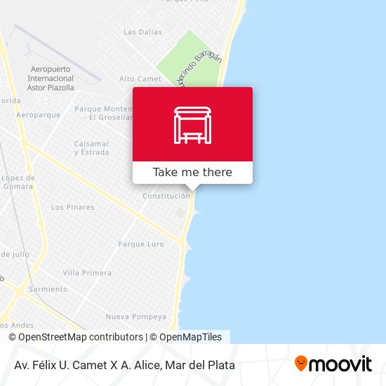Av. Félix U. Camet X A. Alice map