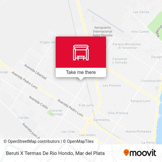 Mapa de Beruti X Termas De Río Hondo
