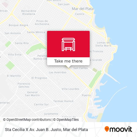 Sta Cecilia X Av. Juan B. Justo map