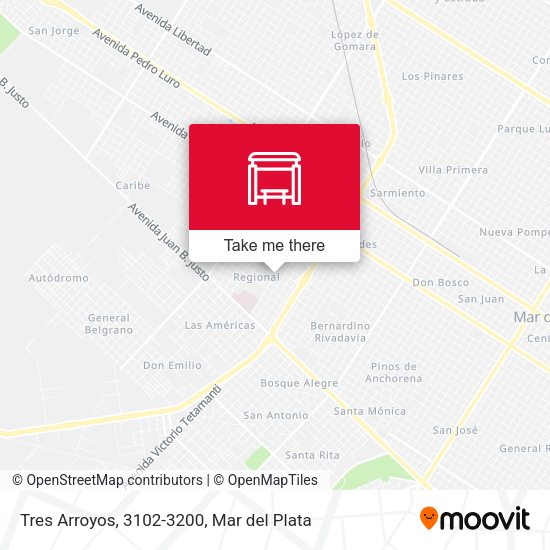 Tres Arroyos, 3102-3200 map