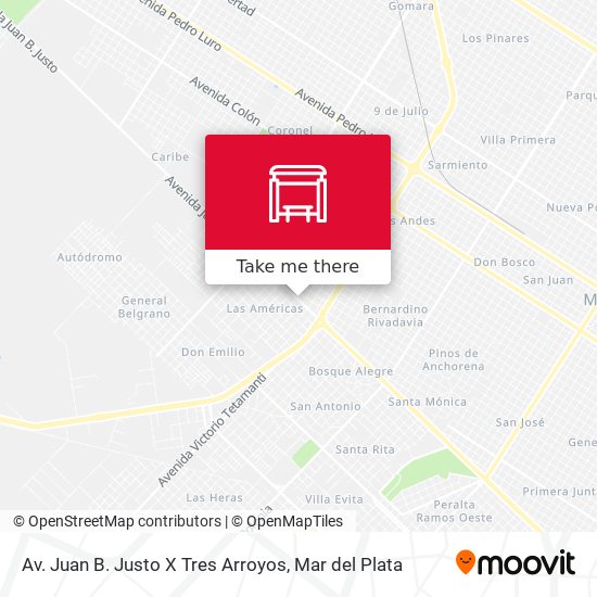 Av. Juan B. Justo X Tres Arroyos map