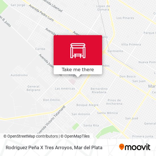Mapa de Rodríguez Peña X Tres Arroyos