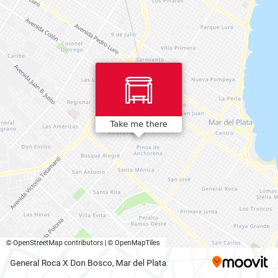 General Roca X Don Bosco map