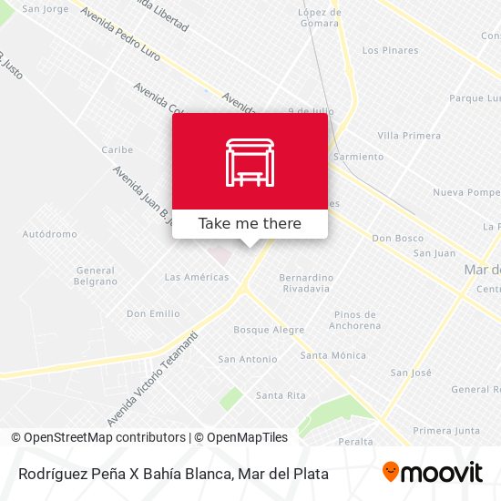 Rodríguez Peña X Bahía Blanca map