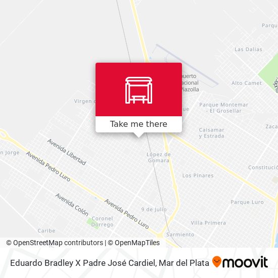 Eduardo Bradley X Padre José Cardiel map