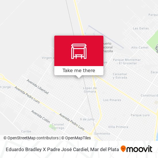Eduardo Bradley X Padre José Cardiel map