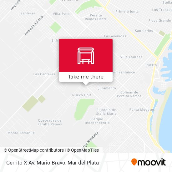 Mapa de Cerrito X Av. Mario Bravo