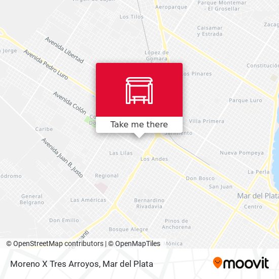 Moreno X Tres Arroyos map