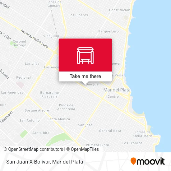 San Juan X Bolívar map