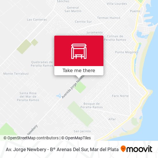 Av. Jorge Newbery - Bº Arenas Del Sur map