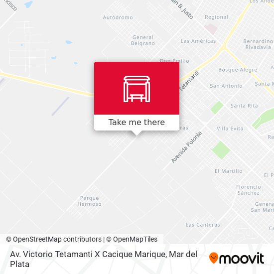 Mapa de Av. Victorio Tetamanti X Cacique Marique