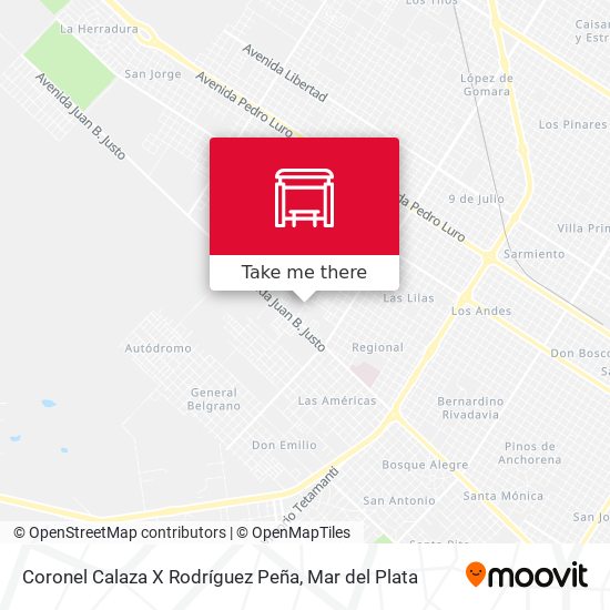 Coronel Calaza X Rodríguez Peña map