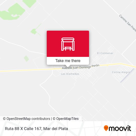 Mapa de Ruta 88 X Calle 167